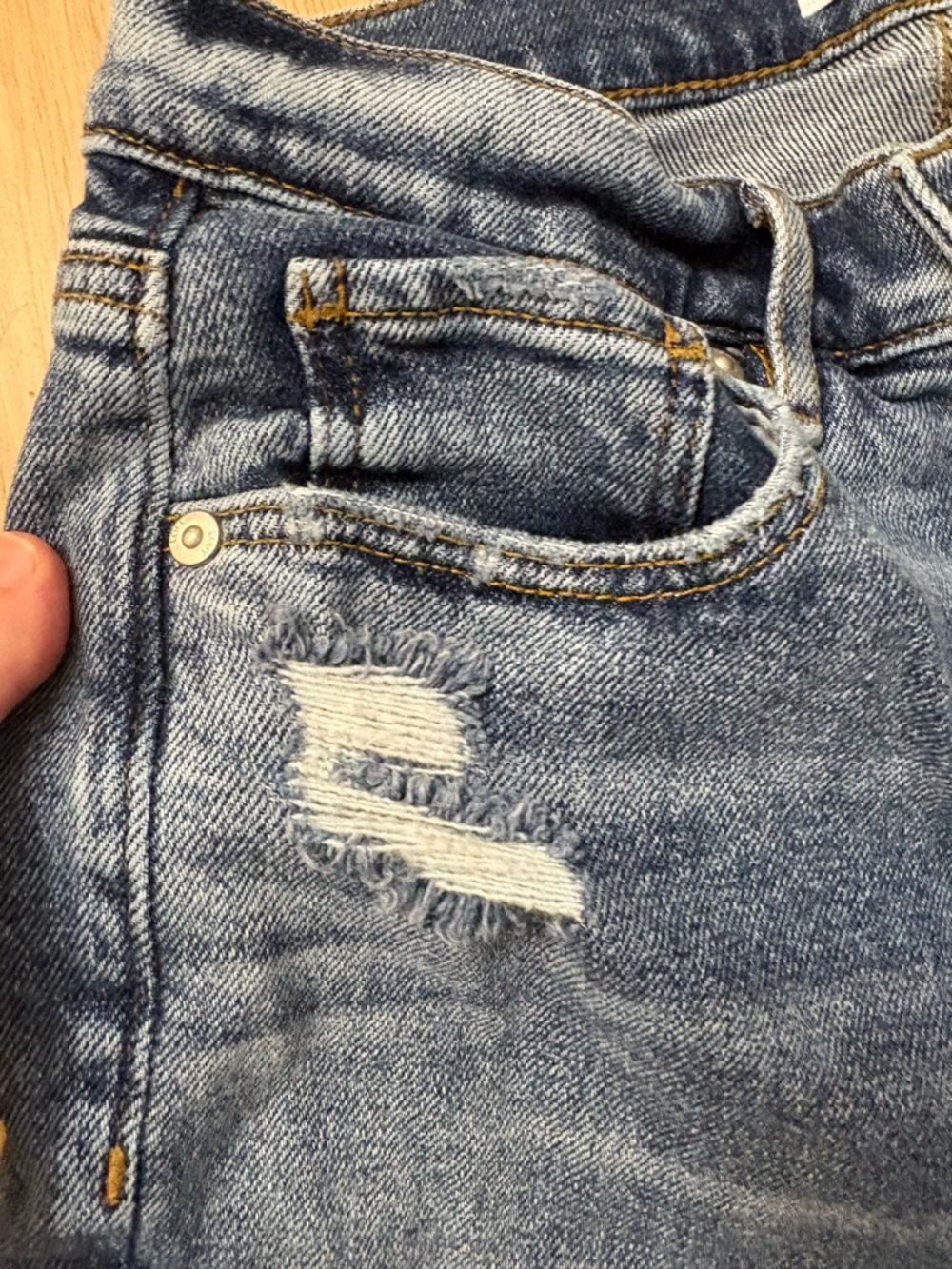 LOFT Indigo Distressed High-Rise Skinny Jeans - Picture 5 of 15